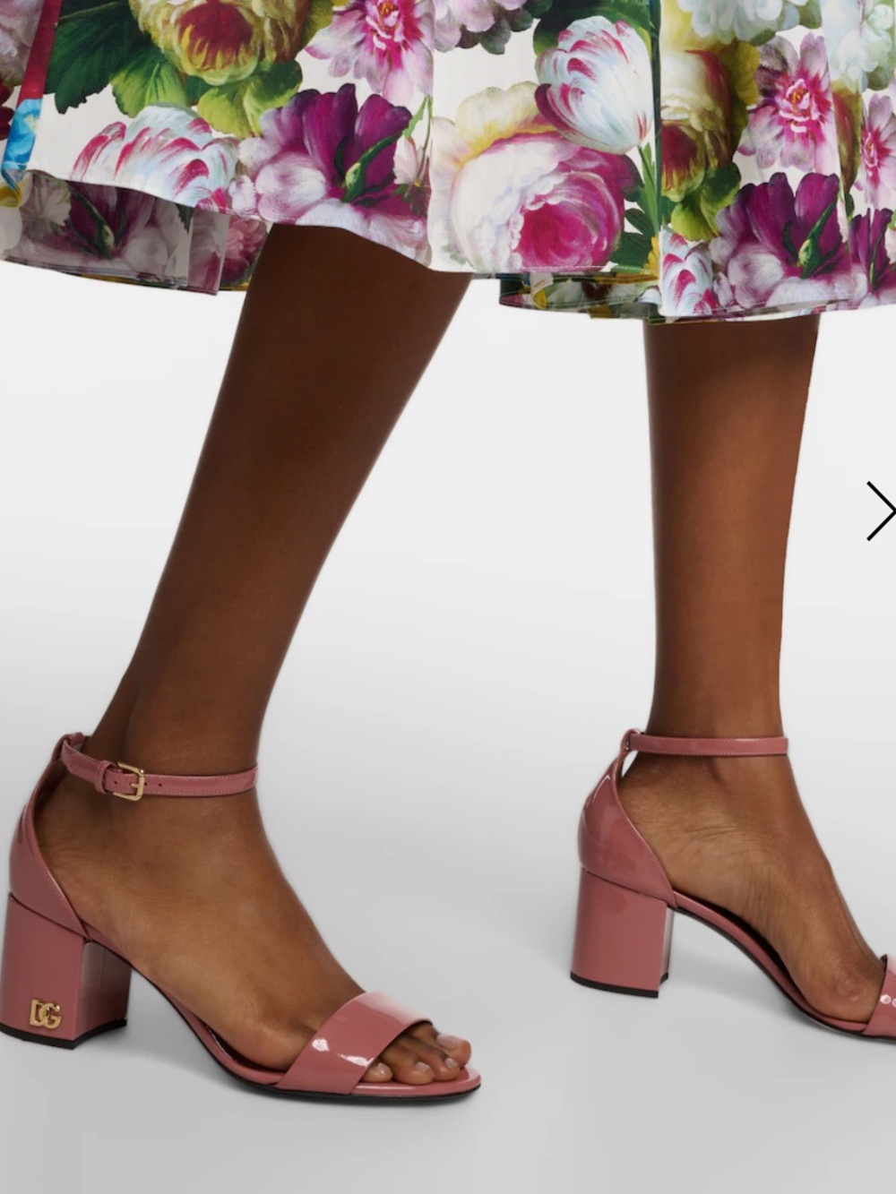 Dolce & Gabbana Blush Patent Leather Ankle-Strap Block Heels
